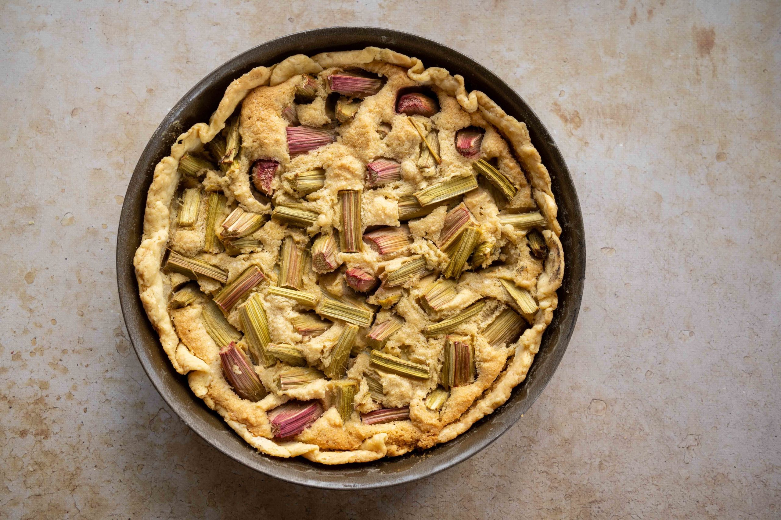 Tarte rhubarbe et crème d’amandes