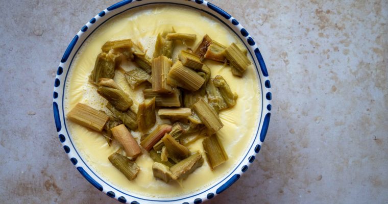 Panna cotta fleur d’oranger et rhubarbe