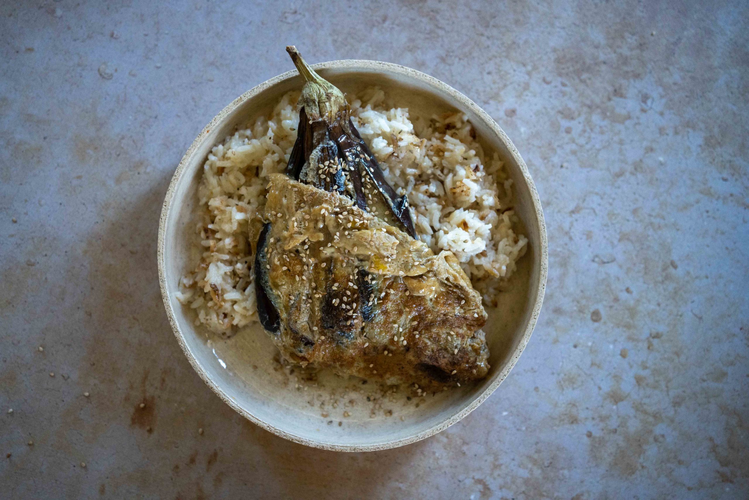 Aubergines en omelette