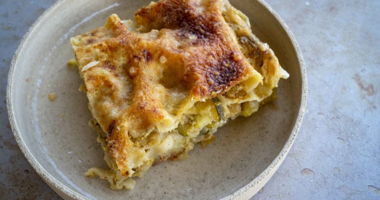 Lasagnes courgettes, amandes et citron